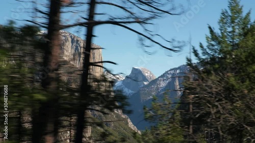 Yosemite National Park - Driving Past Tunnel View - Shot in 4k