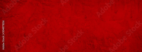 red grunge cement Christmas background with vintage texture concrete banner