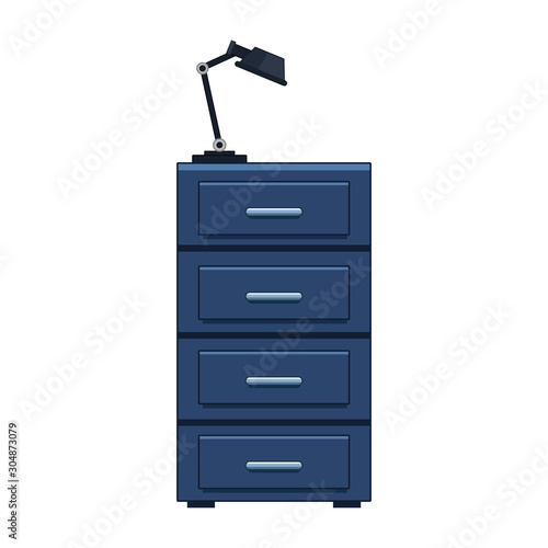 file cabinet with desk lamp icon