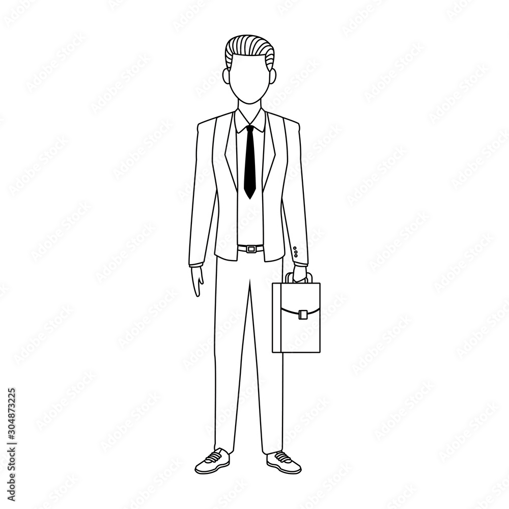 businessman with briefcase icon, flat design businessman with briefcase icon, flat design