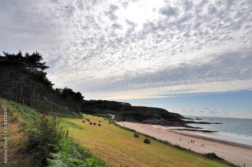Obraz premium Paysage de la côte à Erquy en Bretagne. France