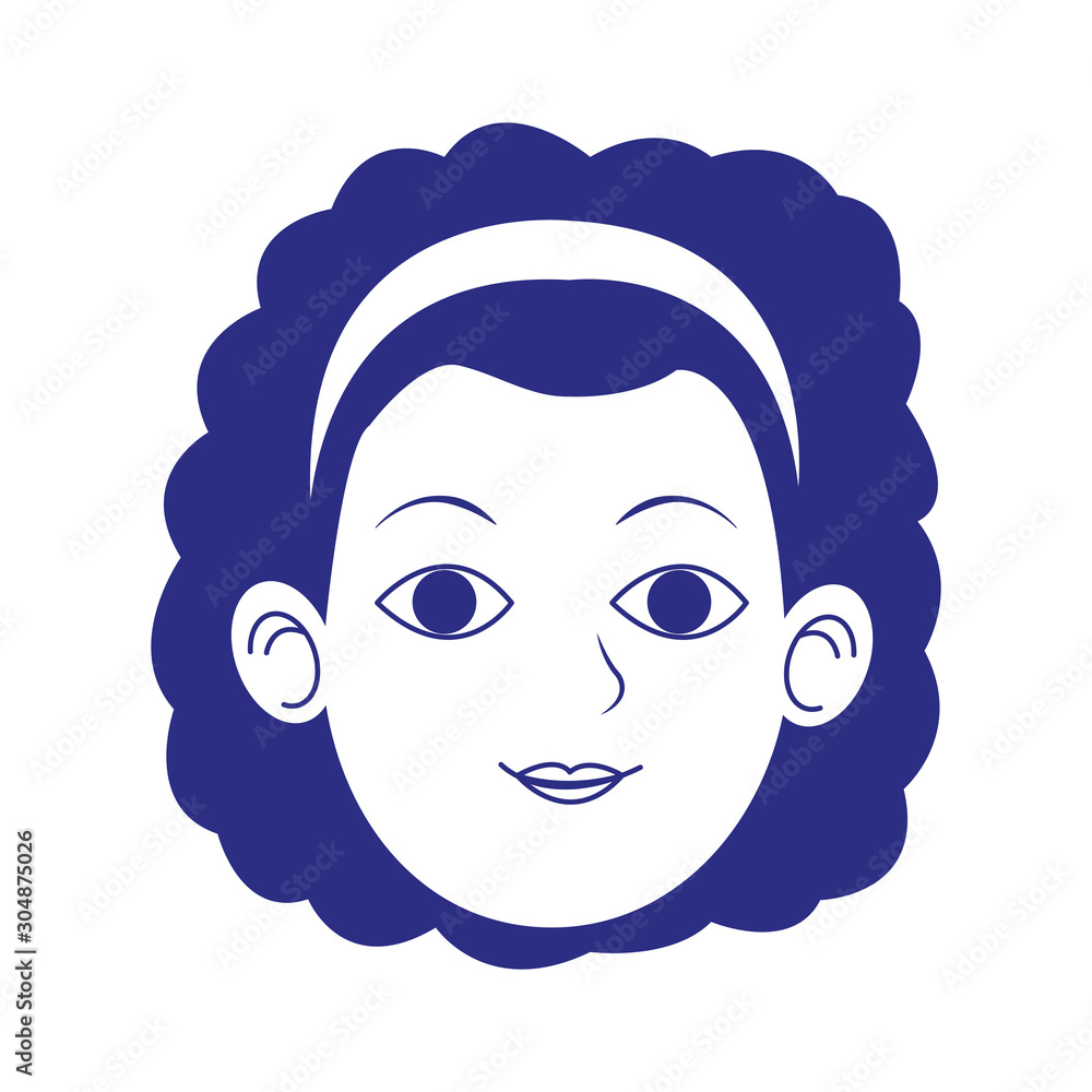 woman with curly hair icon, flat design woman with curly hair icon, flat design