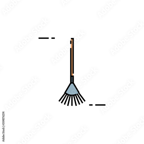 Isolated rake utensil icon fill design