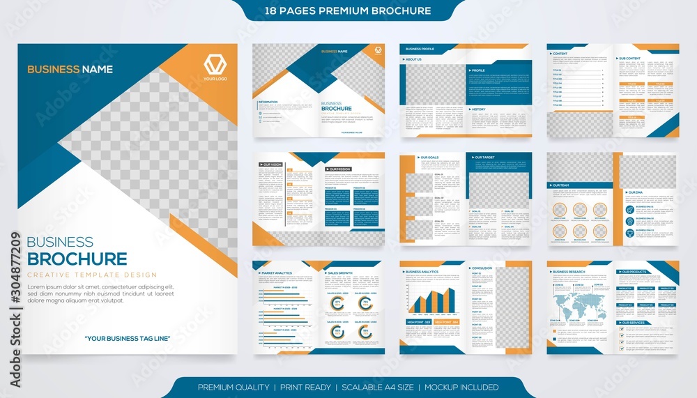 set of business brochure template with modern style and minimalist concept set of business brochure template with modern style and minimalist concept