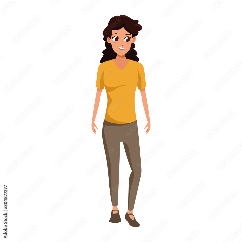 adult woman standing icon, flat design adult woman standing icon, flat design