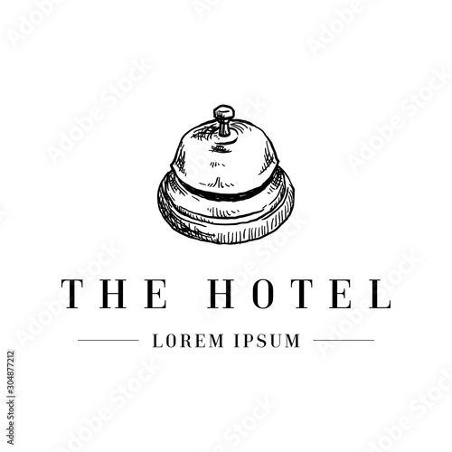 Receptionist bell hotel logo design