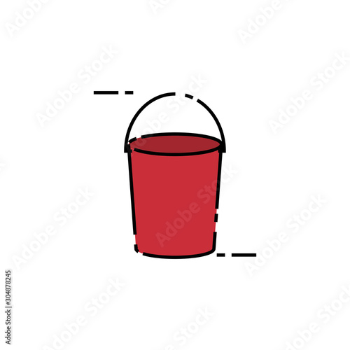 Isolated bucket utensil icon fill design