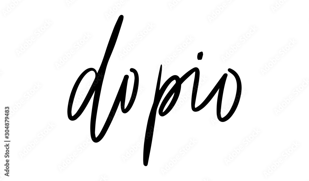 Dopio lettering. Vector illustration of handwritten lettering. Vector elements for coffee shop, market, cafe design, restaurant menu and recipes.