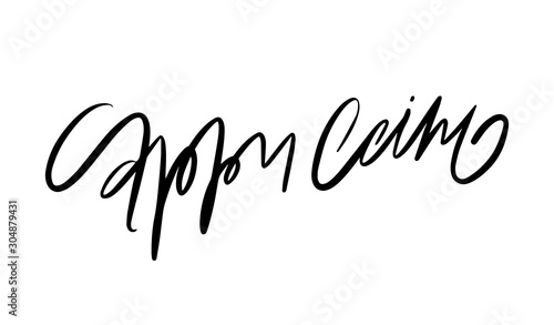 Cappiccino lettering. Vector illustration of handwritten lettering. Vector elements for coffee shop, market, cafe design, restaurant menu and recipes.