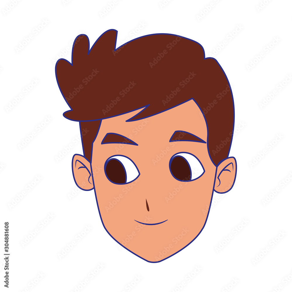 man face icon, flat design man face icon, flat design