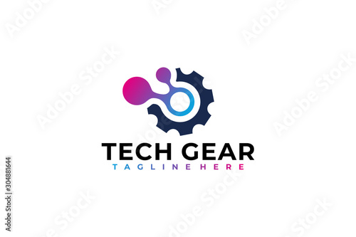 tech gear logo icon vector isolated