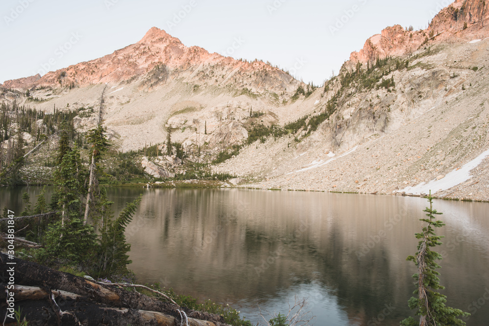 Trail Lakes alpine lake in the Sawtooth Wilderness of Idaho