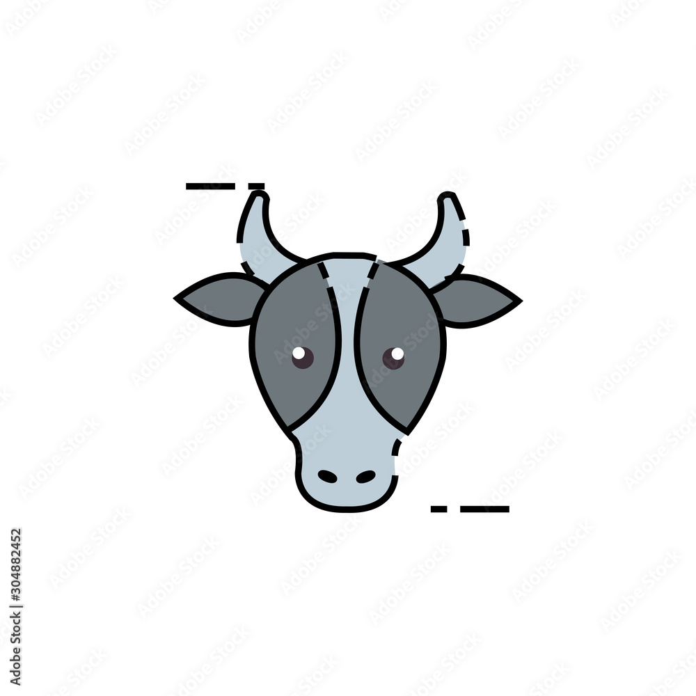 Isolated cow icon fill design Isolated cow icon fill design
