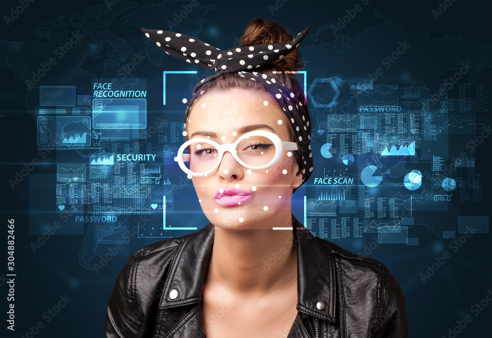 Digital Face Recognition System concept Digital Face Recognition System concept