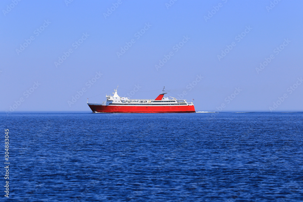 Ferry boat moving on the sea