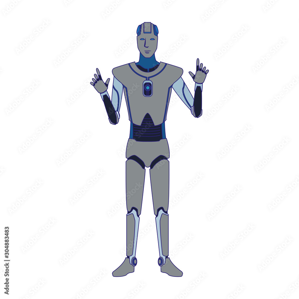 artificial intelligence robot icon, flat design