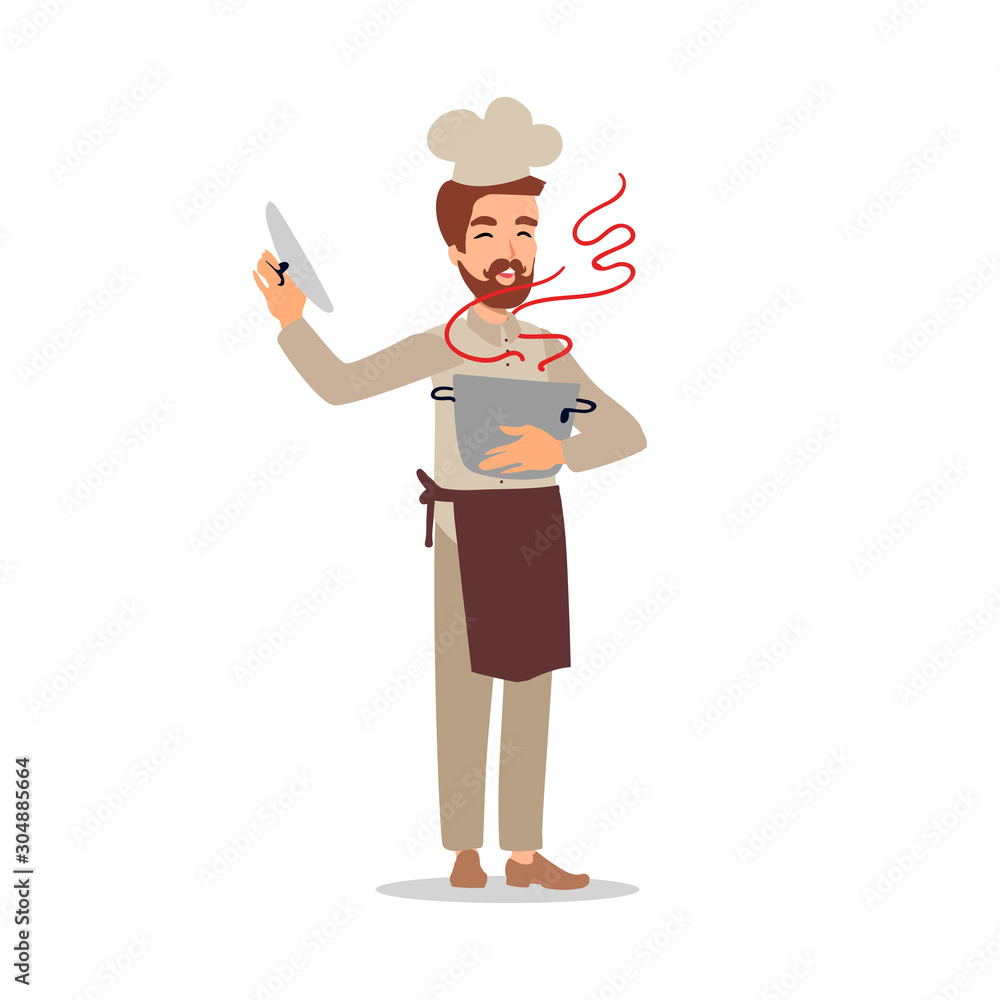 Cook male character vector design. Animate personage. Set of fun cartoon person. Isolated on white background. Cook male character vector design. Animate personage. Set of fun cartoon person. Isolated on white background.