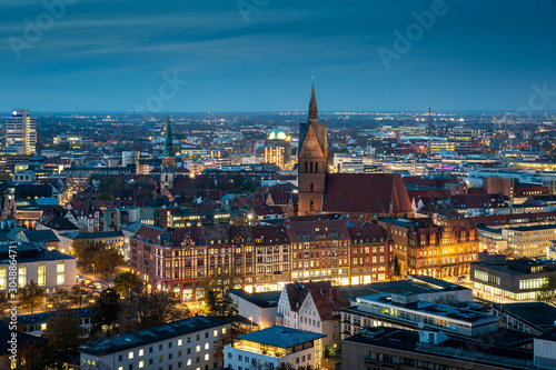 Hannover Marktkirche zur Blauen Stunde