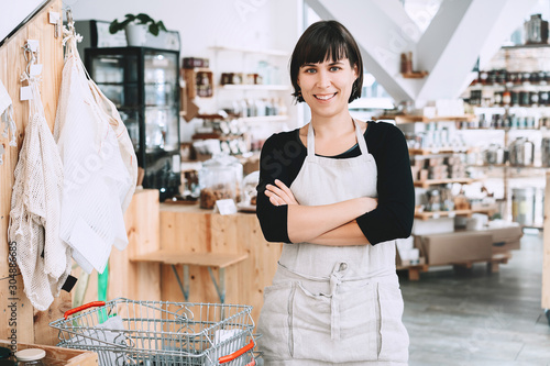 Tableau sur toile Small business owner. Seller of zero waste shop.