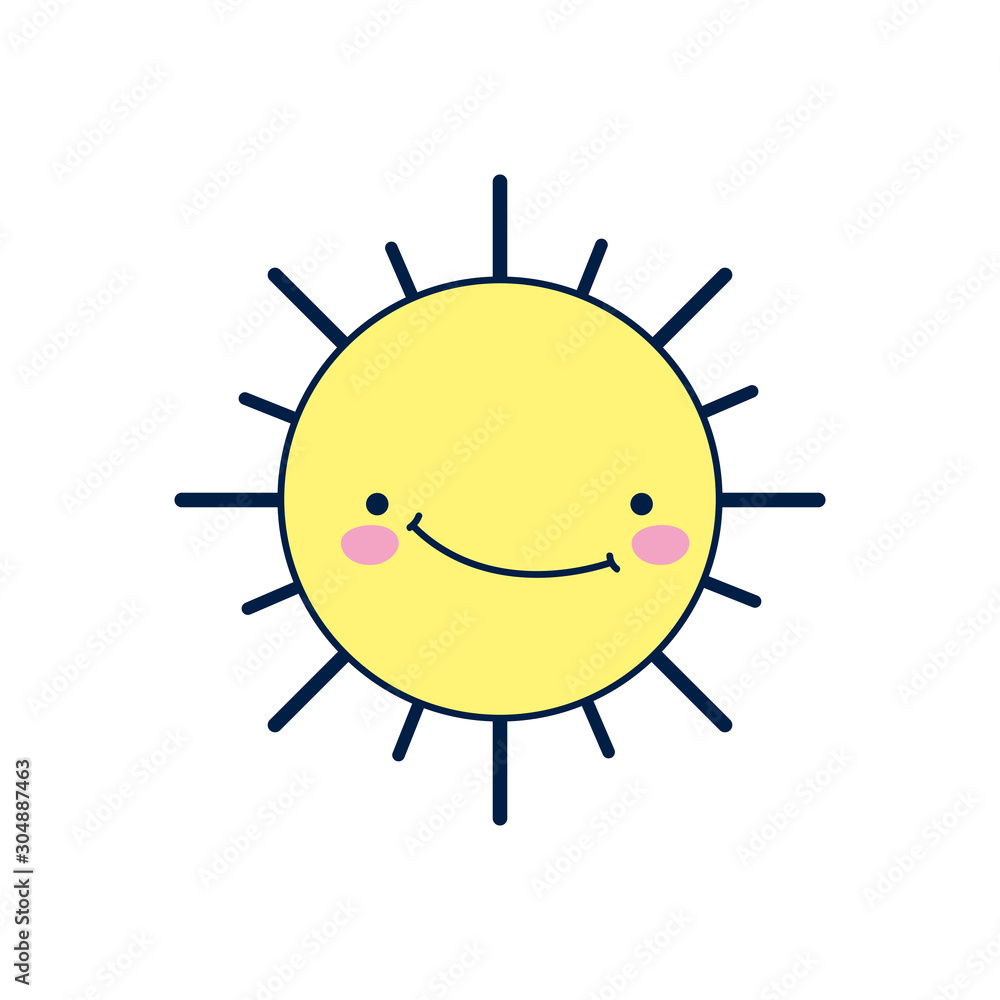 summer sun smiling detailed style