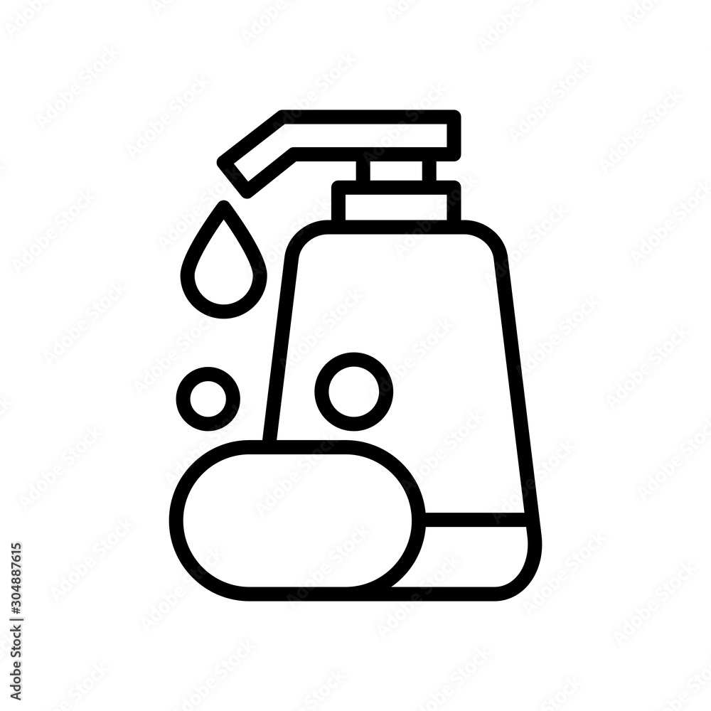 Shampoo bottle and soap icon vector design template flat style isolated on white background Shampoo bottle and soap icon vector design template flat style isolated on white background