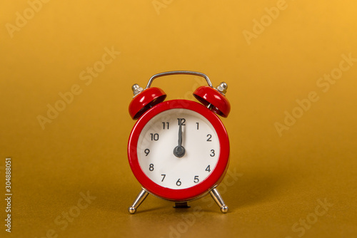 Red retro alarm clock