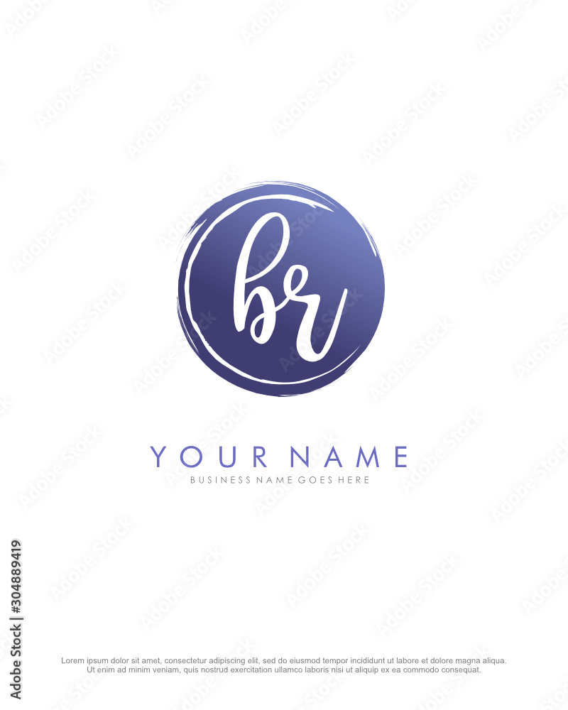 B R BR initial splash logo template vector. A logo design for company and identity business.