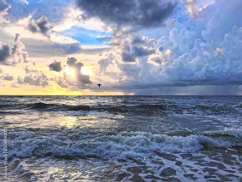 morning at the Miami ocean beach