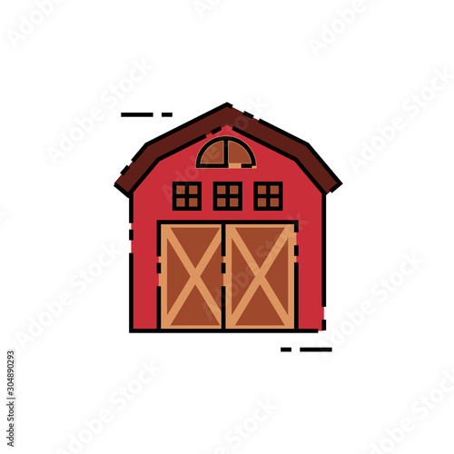 Isolated farm house icon fill design