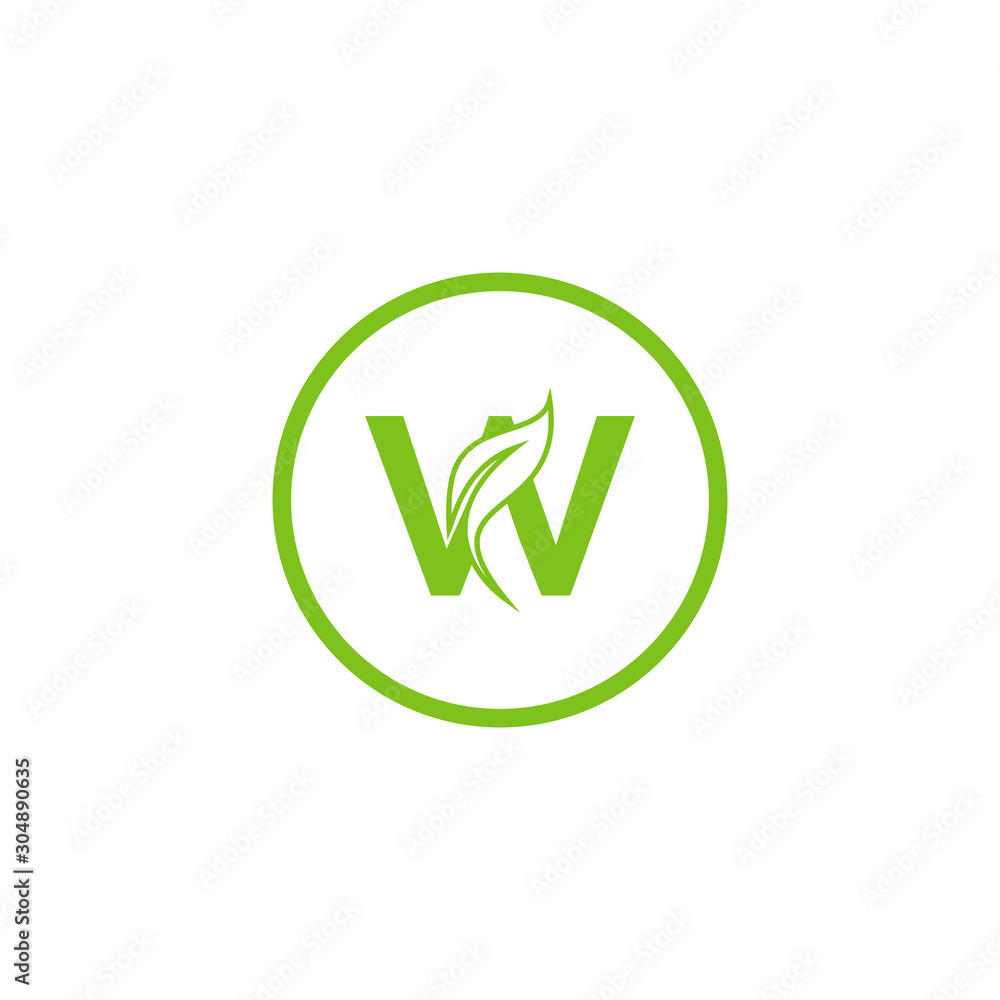 Initial Leaf Letter W Modern Alphabet Circle Logo Design Vector Template. Natural Circle Leaf Letter W Logo. Initial Leaf Letter W Modern Alphabet Circle Logo Design Vector Template. Natural Circle Leaf Letter W Logo.