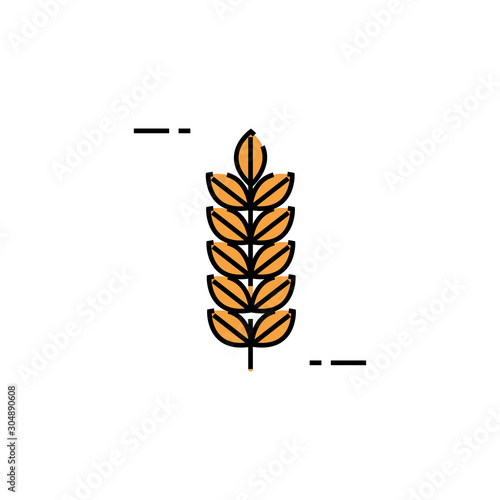 Isolated wheat icon fill design