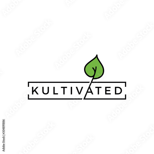 Initial K typography with leaf  logo inspiration vector icon illustration custom logo design