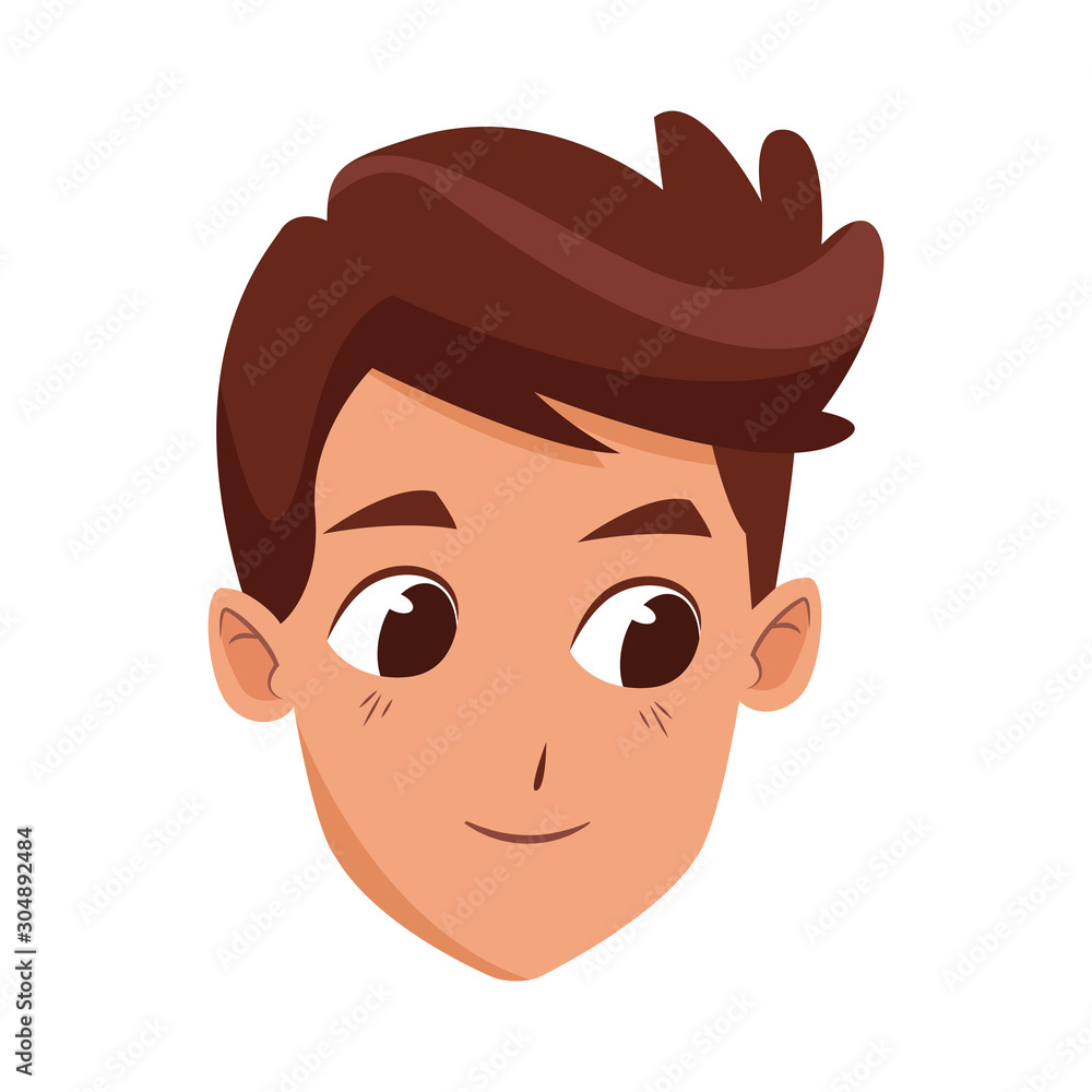 man face icon, flat design man face icon, flat design
