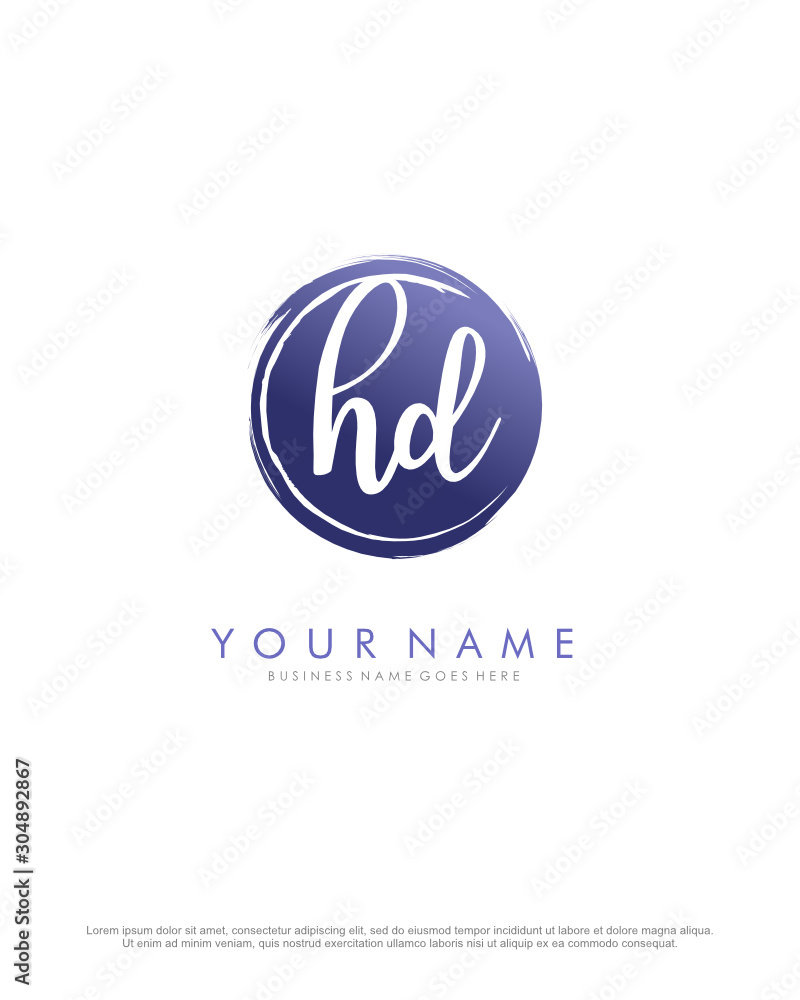H D HD initial splash logo template vector. A logo design for company and identity business.