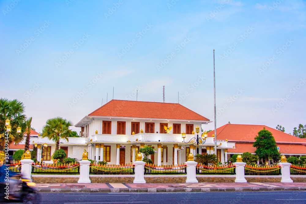 Gedung Negara Grahadi the historical iconic famous east java government state building in Surabaya, Indonesia