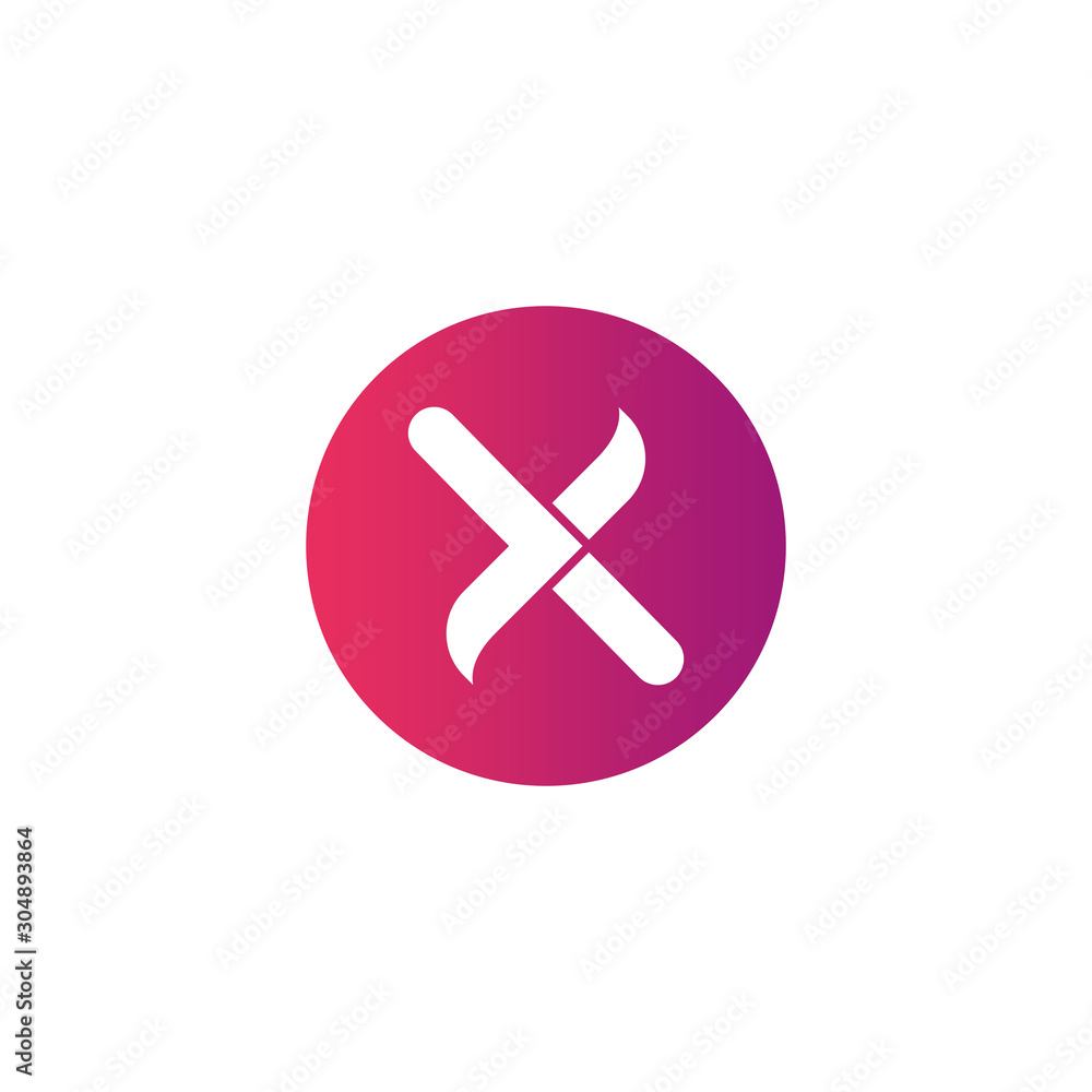 Obraz premium Initial Circle Letter X Modern Alphabet Logo Design Vector Template. Colorful Round Shape X Letter Logo.