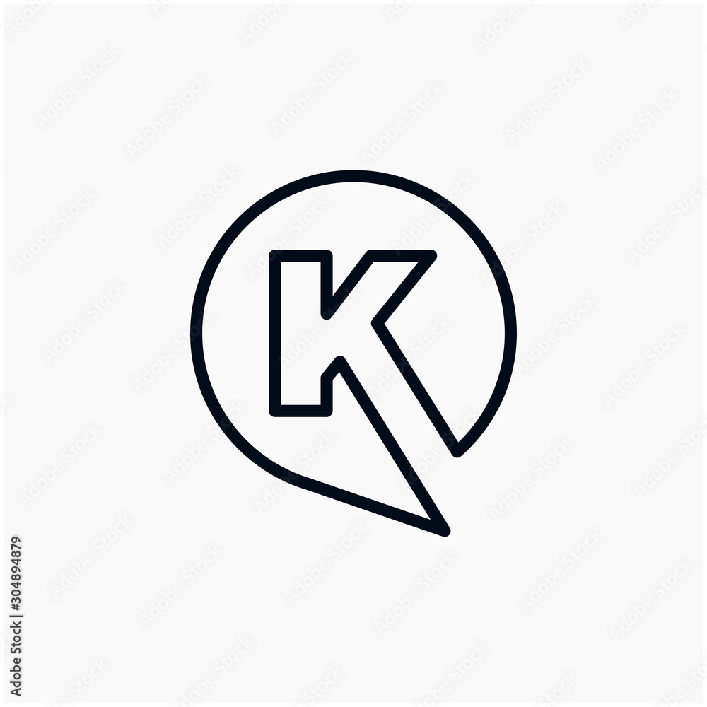 letter K chat with bubble line logo. talk logo vector modern illustration graphic abstract template. minimalist Chat concept Logo Template. Communication icon vector, social media icon - VECTOR letter K chat with bubble line logo. talk logo vector modern illustration graphic abstract template. minimalist Chat concept Logo Template. Communication icon vector, social media icon - VECTOR