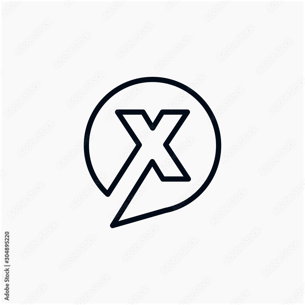 letter X chat with bubble line logo. talk logo vector modern illustration graphic abstract template. minimalist Chat concept Logo Template. Communication icon vector, social media icon - VECTOR letter X chat with bubble line logo. talk logo vector modern illustration graphic abstract template. minimalist Chat concept Logo Template. Communication icon vector, social media icon - VECTOR