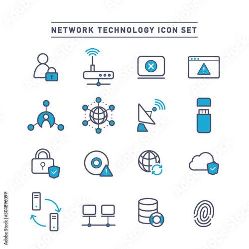 NETWORK TECHNOLOGY ICON SET