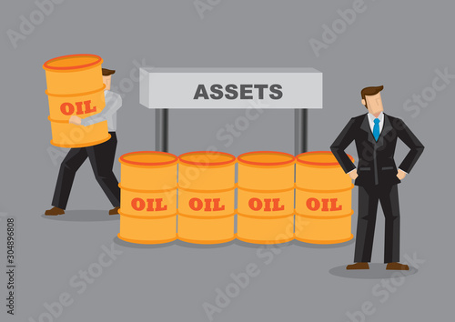 Company Thief Stealing Assets Cartoon Vector Illustration photo