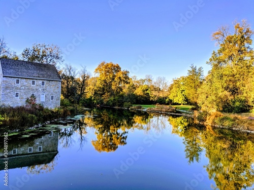 Wallpaper Mural autumn landscape with lake and trees Torontodigital.ca