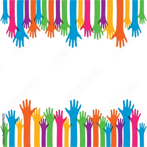 Hand symbol community care logo vector illustration