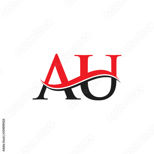 AU Letter Linked Logo. AU Letter Modern Business Logo Design Vector template. photo