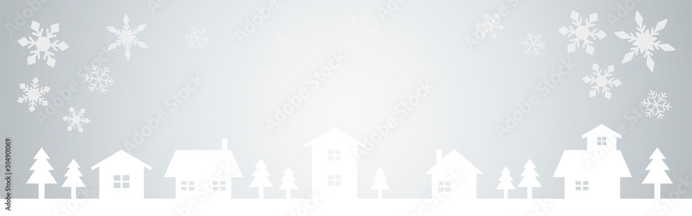 雪の降る街の風景webバナー320x100サイズ