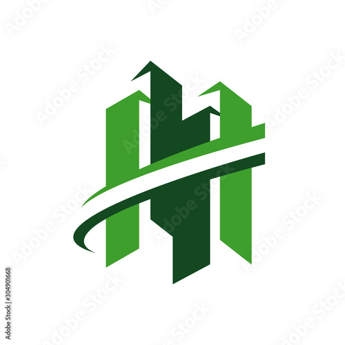 trendy overlapping line and square colorful building logo design vector. symbol and icon of residential flat apartment and skyline template