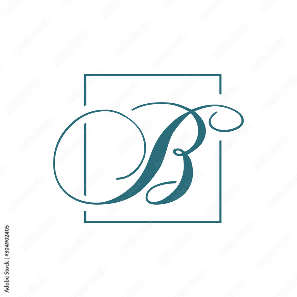 curvy luxury b initial letter B logo graphic concept vector icon template
