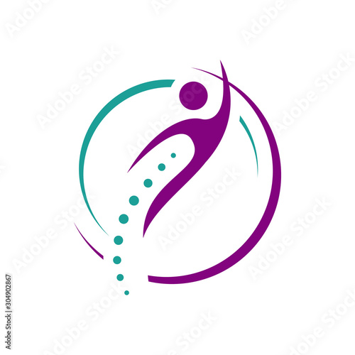chiropractic physiotherapy logo design. creative human spinal health care medical template