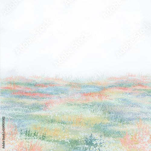 Spring landscape paintings, digital art