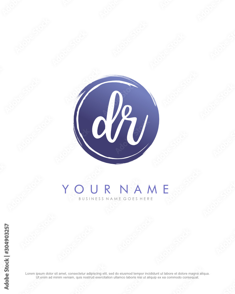 D R DR initial splash logo template vector. A logo design for company and identity business.