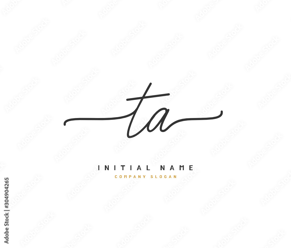 T A TA Beauty vector initial logo, handwriting logo of initial signature, wedding, fashion, jewerly, boutique, floral and botanical with creative template for any company or business. T A TA Beauty vector initial logo, handwriting logo of initial signature, wedding, fashion, jewerly, boutique, floral and botanical with creative template for any company or business.